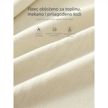 Dječja jakna s fleece podstavom i kapuljom s motivom životinje, zatvarač, vanjski materijal pamuk–polieiester 58/42, podstava 100% poliester, uzrast 1–3 godine, proljeće