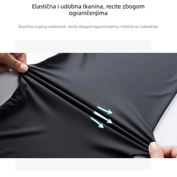 Muška bez rukava majica s okruglim izrezom, Ice Silk materijal, slobodan kroj, brzo suši, poliester 95%, ljeto