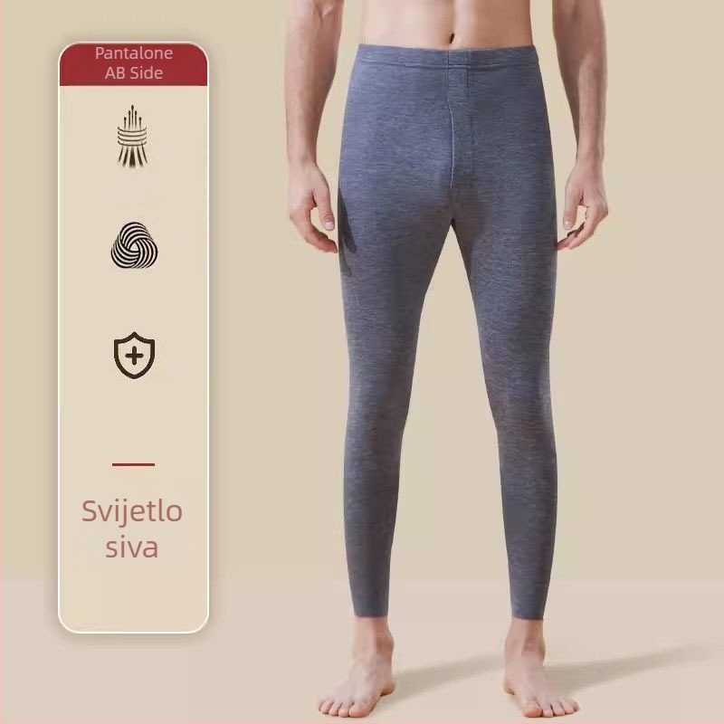 Muške termo hlače s flis podstavom, debela poliester tkanina, oblikovanje tijela i topli temeljni sloj