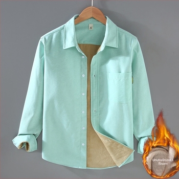 Košulja od 100% pamuka, flis podstava, japanski stil inspiriran cardigan dizajnom, široki kroj, rever ovratnik