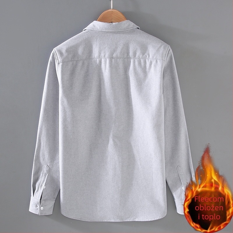 Košulja od 100% pamuka, flis podstava, japanski stil inspiriran cardigan dizajnom, široki kroj, rever ovratnik