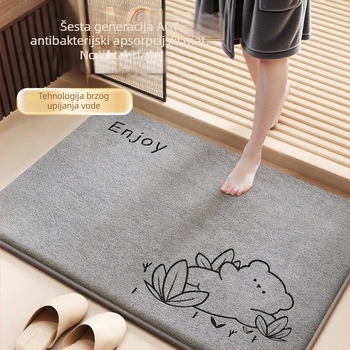 Kupaonska prostirka od memorijske pjene s graviranim dizajnom, kvadratnog oblika, prilagodljiva, strojno pranje