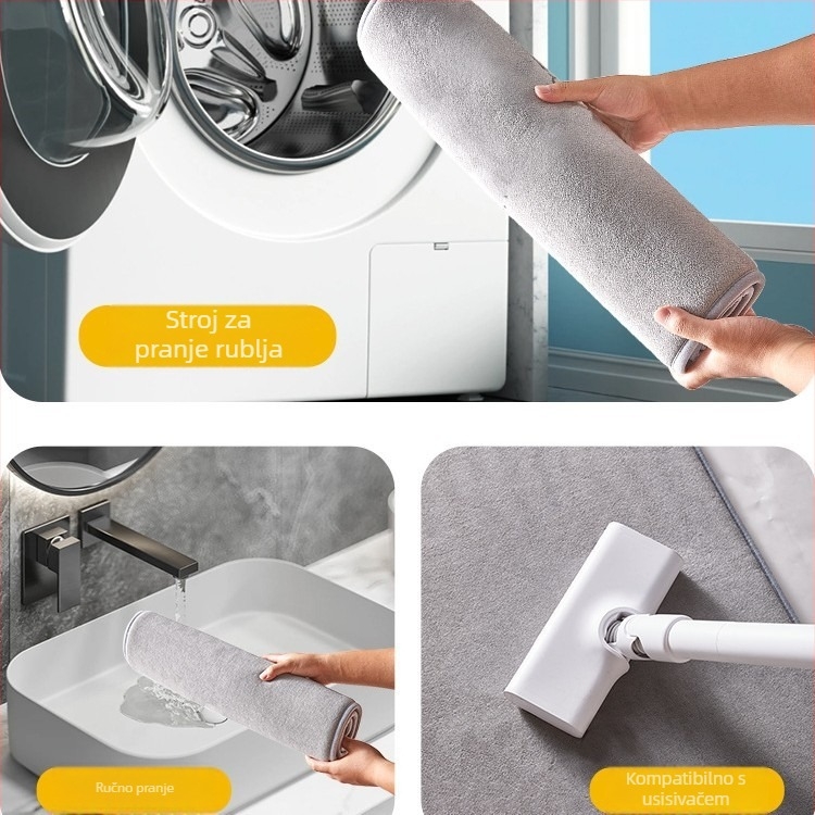 Kupaonska prostirka od memorijske pjene s graviranim dizajnom, kvadratnog oblika, prilagodljiva, strojno pranje