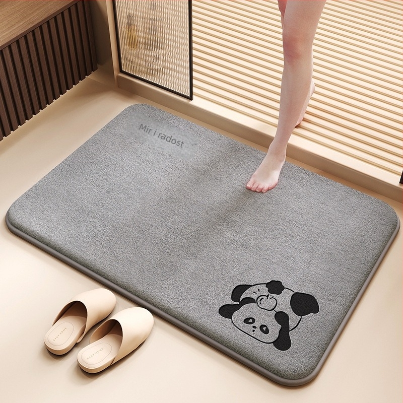 Kupaonska prostirka od memorijske pjene s graviranim dizajnom, kvadratnog oblika, prilagodljiva, strojno pranje