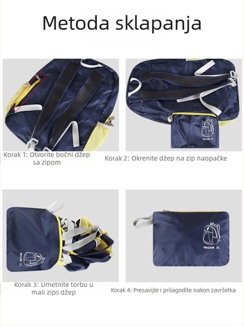 Sklopivi lagani ruksak, 20-35L, Unisex, Putovanje za odmor