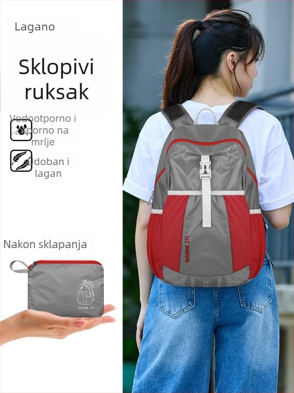 Sklopivi lagani ruksak, 20-35L, Unisex, Putovanje za odmor
