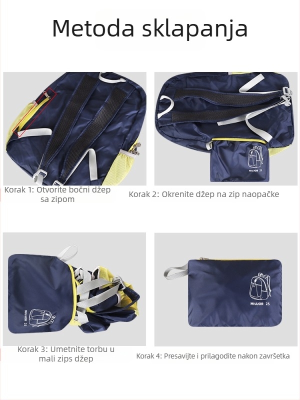 Sklopivi lagani ruksak, 20-35L, Unisex, Putovanje za odmor