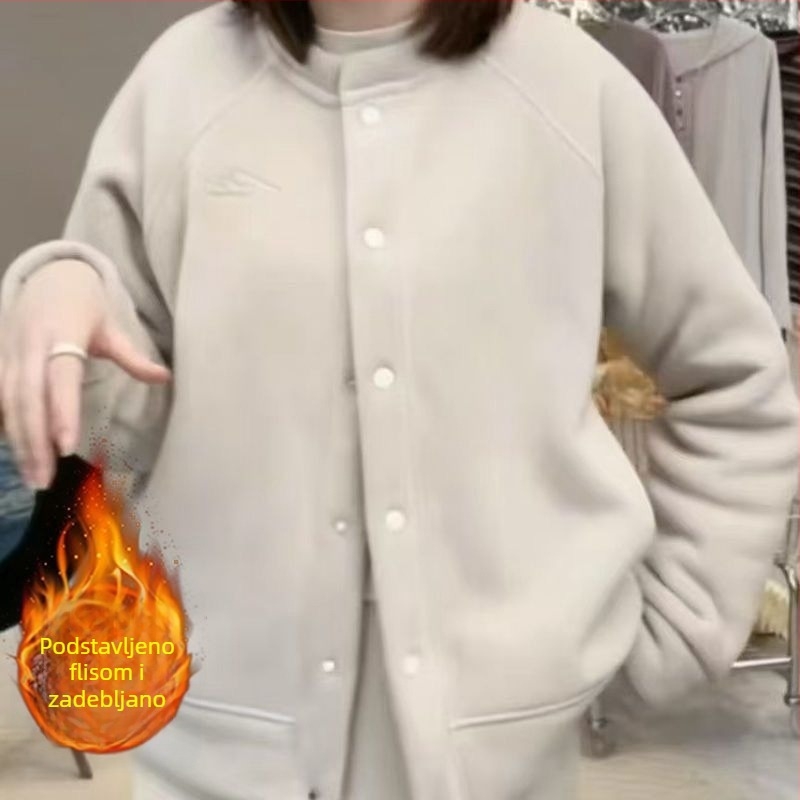 Damska dvostruka hoodie jakna s kapuljom, casual stil, topla i otporna na vjetar zimi