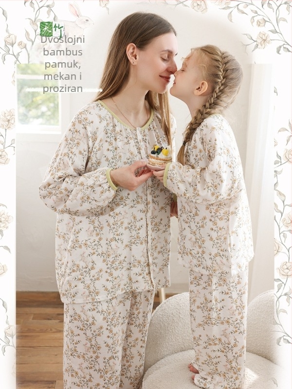 Dječji kućni komplet: majica s dugim rukavima i duge hlače, antibakterijski, prozračni bambus vlakno, motiv životinja/crtani