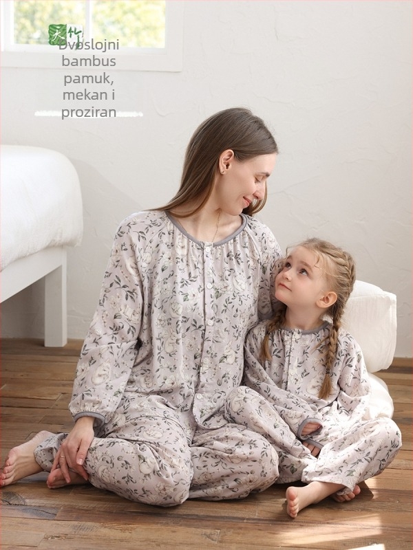 Dječji kućni komplet: majica s dugim rukavima i duge hlače, antibakterijski, prozračni bambus vlakno, motiv životinja/crtani