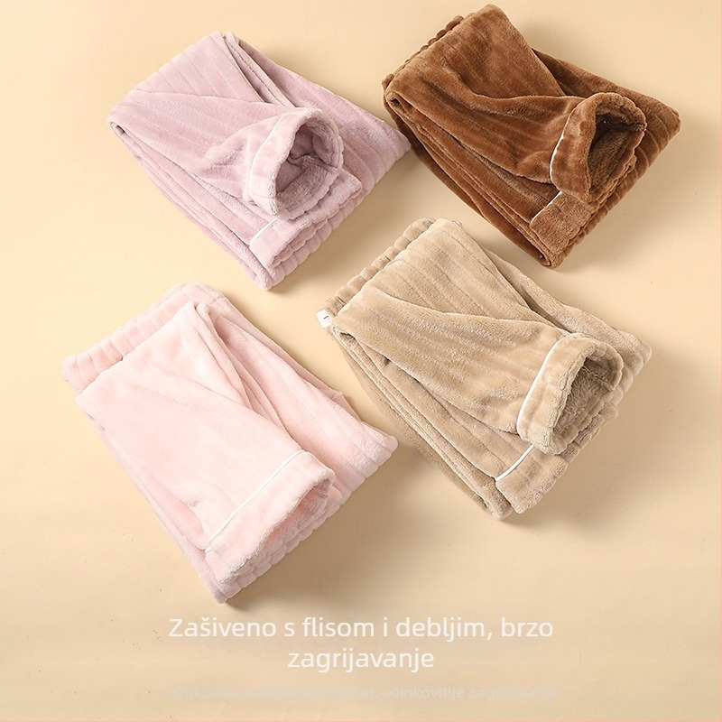 Trudničarske pidžama hlače s flis podstavom i debelim flanelom, opušten kroj, 95% poliestera, zadržavaju toplinu za jesen i zimu