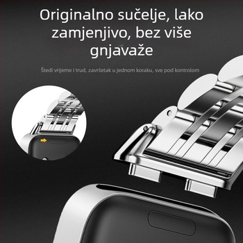 Nerđajući čelični kaiš za Huawei Band 10 — tanak sedmerostruki lančani kaiš; kompatibilan s Huawei Band 8 i Band 9 trostruki čelični kaiš