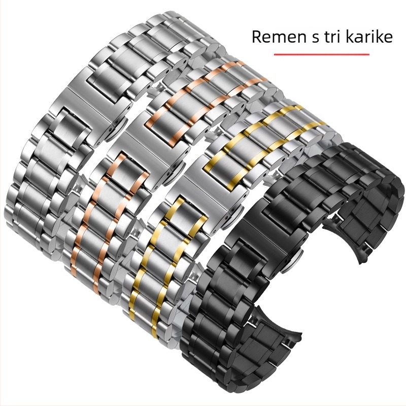 Nerđajući čelični kaiš za Huawei Band 10 — tanak sedmerostruki lančani kaiš; kompatibilan s Huawei Band 8 i Band 9 trostruki čelični kaiš