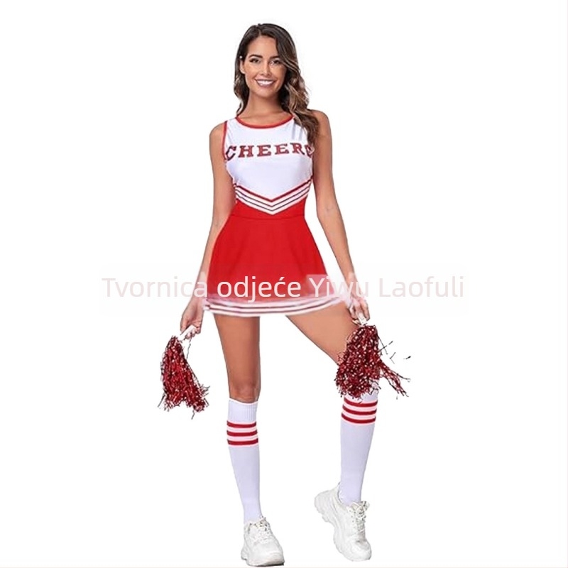 Djevojke: Set suknje s temom Halloweena Cheerleading za kampusne glazbene zabave (Poliester s elastanom, uzorak 45576, ispod 17 godina, proljeće 2025)