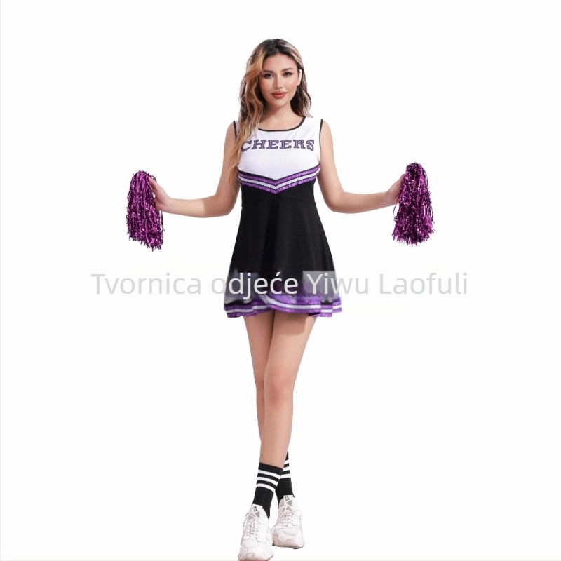 Djevojke: Set suknje s temom Halloweena Cheerleading za kampusne glazbene zabave (Poliester s elastanom, uzorak 45576, ispod 17 godina, proljeće 2025)