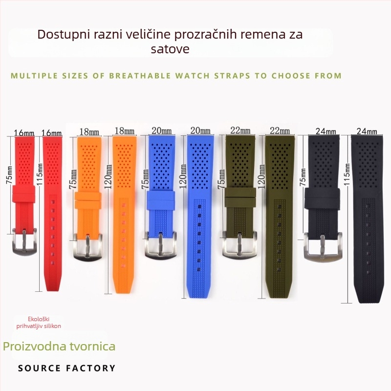 HLD silikonski remen za sportske satove — minimalistički, svestran stil, vodootporan i otporan na prašinu, kompatibilan s Apple, Garmin i Huawei satovima