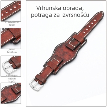 Remen za sat, od prave kože, branda onthelevel, porijeklo Guangzhou, Zima 2023, Stil: Književnost i umjetnost retro