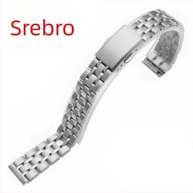 Ženski tanak remen od nehrđajućeg čelika za sat, pet karika, s dvostrukim pritiskanjem, minimalistički stil, lagani luksuz, zimsko izdanje 2023