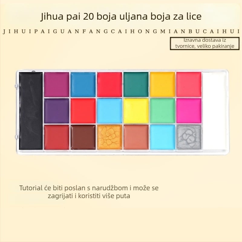 Paleta ulja za bojanje tijela za Halloween scensku šminku, spremna za dar, pakiranje u jednoj kutiji, pribor za akvarel