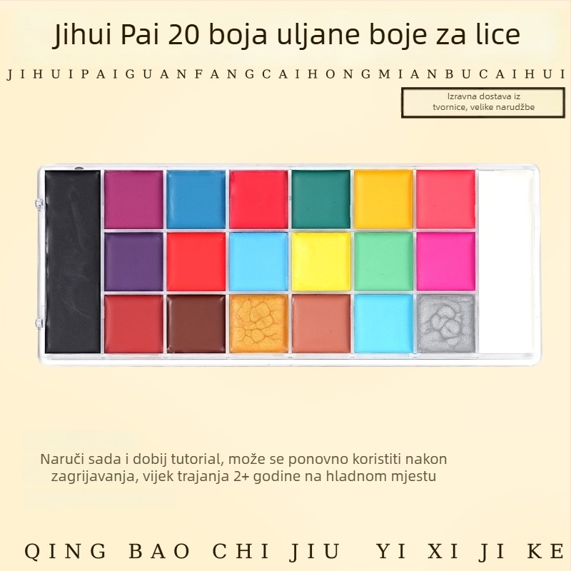 Paleta ulja za bojanje tijela za Halloween scensku šminku, spremna za dar, pakiranje u jednoj kutiji, pribor za akvarel