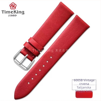 Remen za sat TimeKing, Napa koža teleća, svilen uzorak, mat završetak, minimalistički lagani luksuz stil