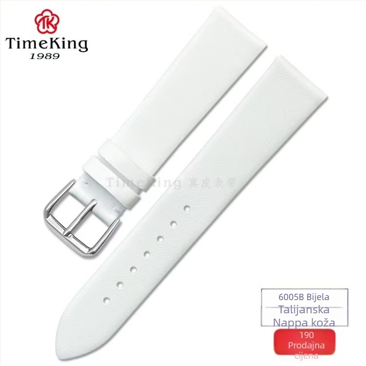 Remen za sat TimeKing, Napa koža teleća, svilen uzorak, mat završetak, minimalistički lagani luksuz stil