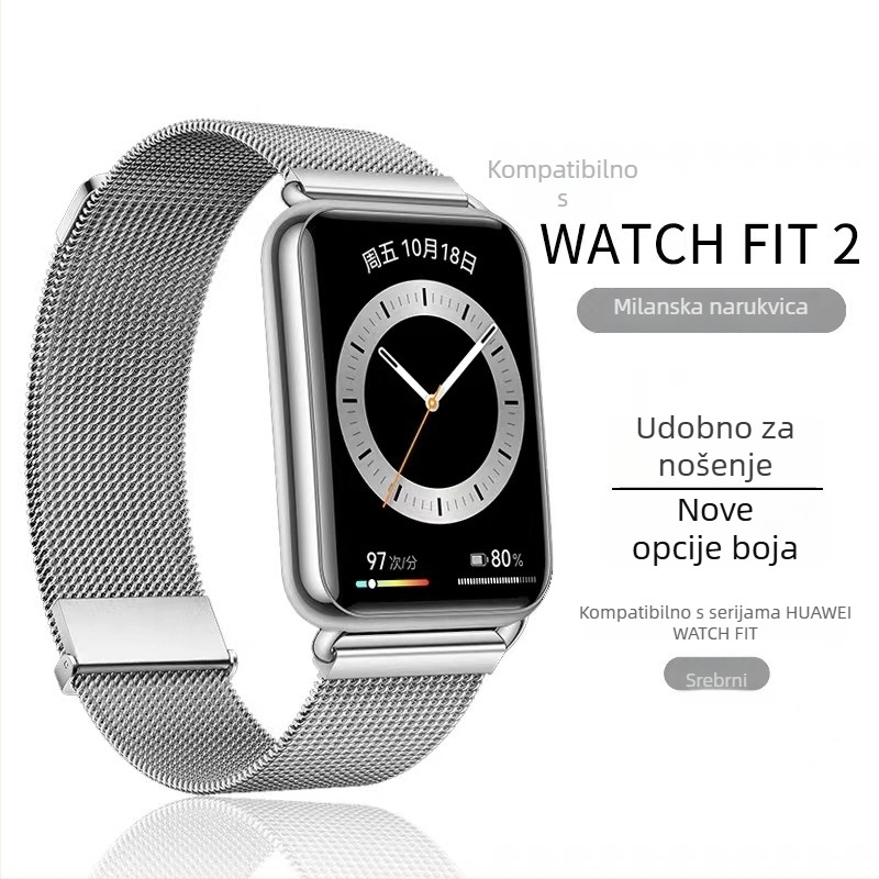 Milanese remen od nehrđajućeg čelika s dvostrukim magnetnim zatvaračem za Huawei GT3/GT2