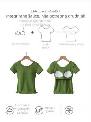 Majica kratkih rukava, uski kroj, okrugli ovratnik, 95% pamuk