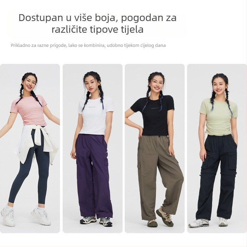 Pioneer majica od pamuka s elastanom, okrugli ovratnik, kratki rukavi, obična duljina (50–65 cm), proljeće 2025, gradski stil