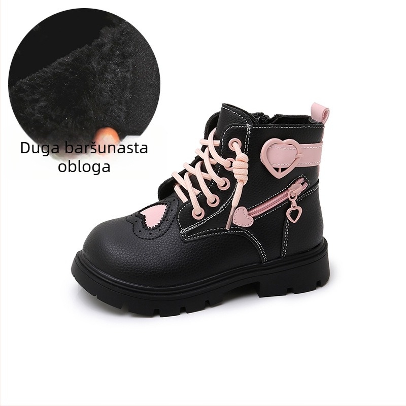 Dječje Martin čizme, gornji dio od umjetne kože, gumena potplat, bočni zatvarač, vodootporne i tople s umjetnom vunom uložkom