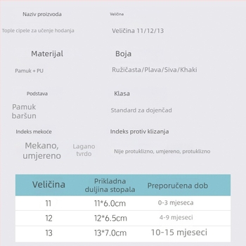 Dječje cipele za hodanje s čičak zatvaračem, mekana potplata, topla zimska obuća s protuklizanjem, dizajn crtića