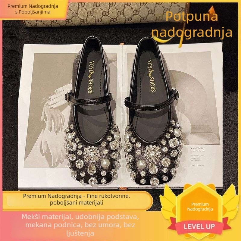 Ženske Mary Jane cipele - korejski stil, proljeće 2025, konopni materijal >95%, konstrukcija s ljepilom