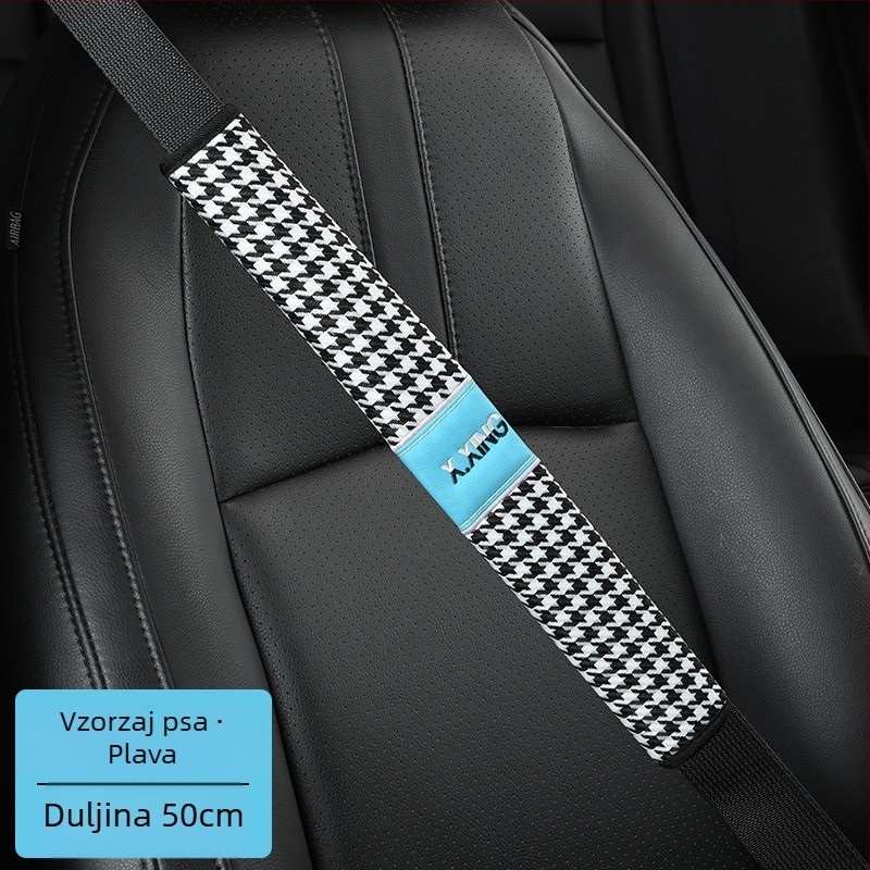 Navlaka za ramenski sigurnosni pojas automobila s uzorkom haundstooth, produžena za automobile i kamione, marka red chrysanthemum, prilagodljiva.