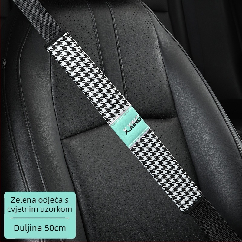 Navlaka za ramenski sigurnosni pojas automobila s uzorkom haundstooth, produžena za automobile i kamione, marka red chrysanthemum, prilagodljiva.