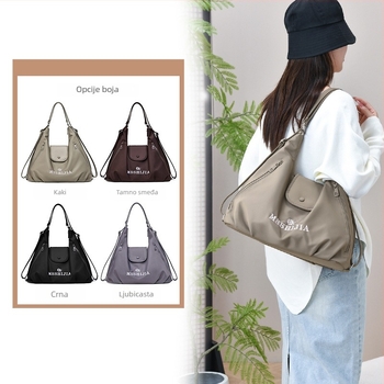 Torba preko ramena crossbody - najlon; zip; Horizontalni kvadratni oblik; Unutarnji džep sa zatvaračem i džep za telefon