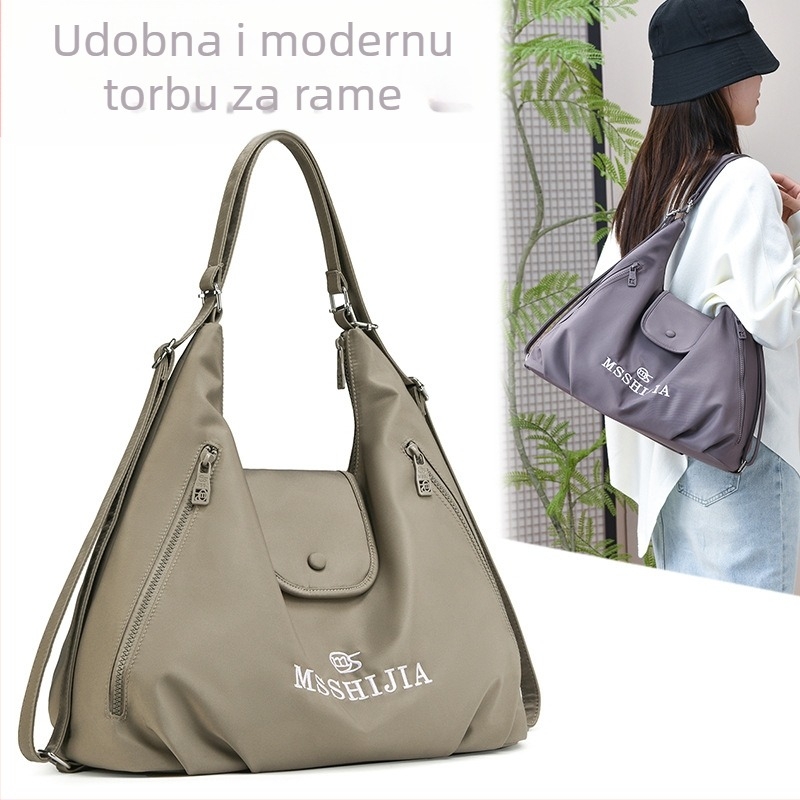 Torba preko ramena crossbody - najlon; zip; Horizontalni kvadratni oblik; Unutarnji džep sa zatvaračem i džep za telefon