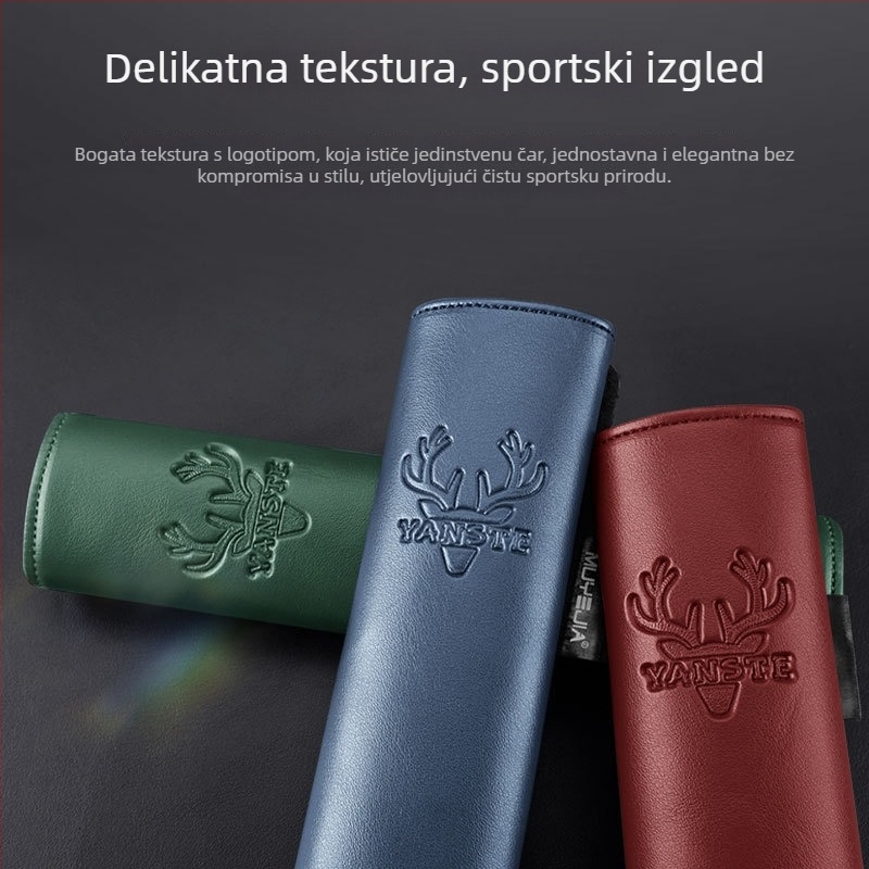 Kožna navlaka za sigurnosni pojas automobila od Cordovan kože – otporna na habanje, produženi rameni dio, otisak loga