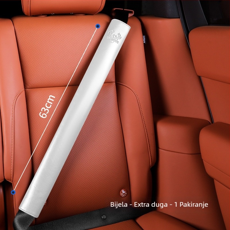 Kožna navlaka za sigurnosni pojas automobila od Cordovan kože – otporna na habanje, produženi rameni dio, otisak loga
