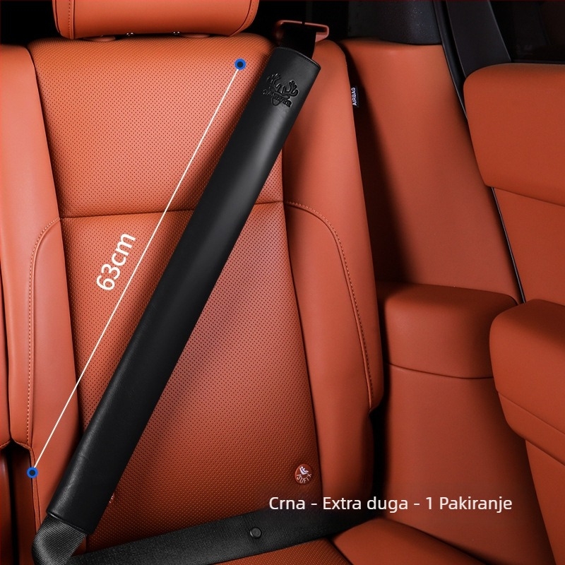 Kožna navlaka za sigurnosni pojas automobila od Cordovan kože – otporna na habanje, produženi rameni dio, otisak loga