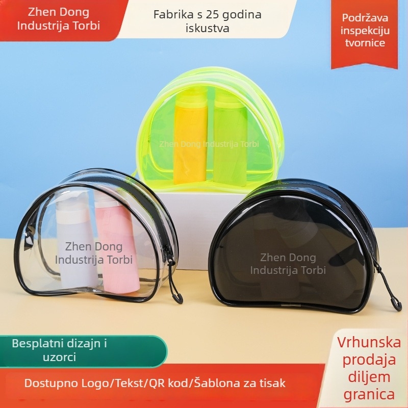 Torbica za šminku - PVC torba, oblik ručne torbe, zatvarač, plastični materijal, putno skladištenje kozmetike i higijenskih potrepština