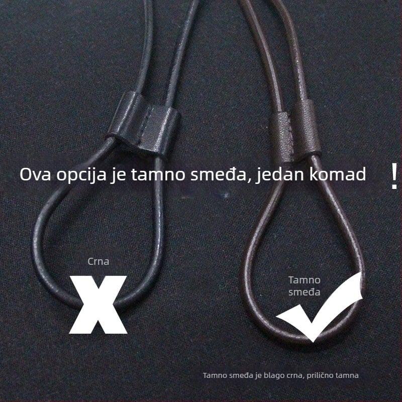 Remen za torbu od prave kože sa šnurlom, podesiv preko ramena – prvi sloj teleće kože