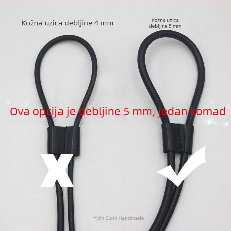 Remen za torbu od prave kože sa šnurlom, podesiv preko ramena – prvi sloj teleće kože