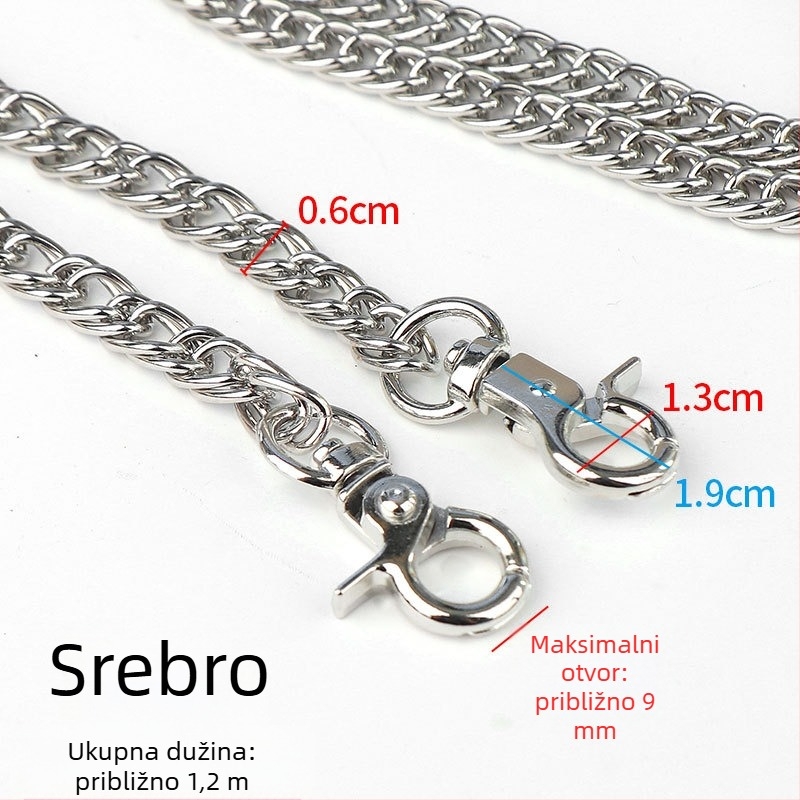 Metalni kaiš za torbu — ramenski kaiš, otporan na habanje, gradski minimalistički stil, kategorija: kaiš za torbu/ramenski kaiš, proljeće 2025
