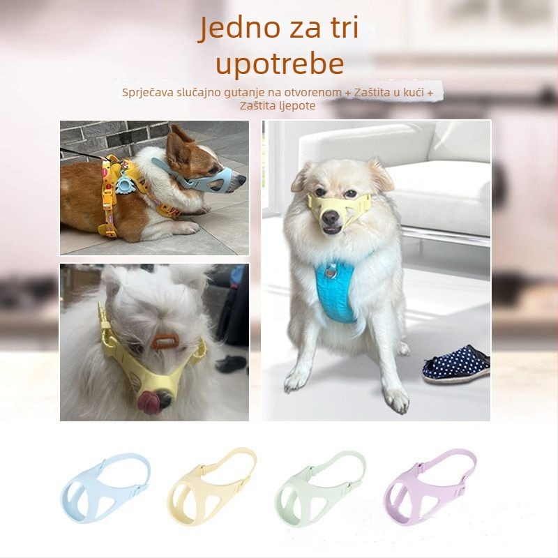 Namusnica za psa, prilagodljiva, protiv ugriza, protiv lajanja, protiv jedenja, plastična