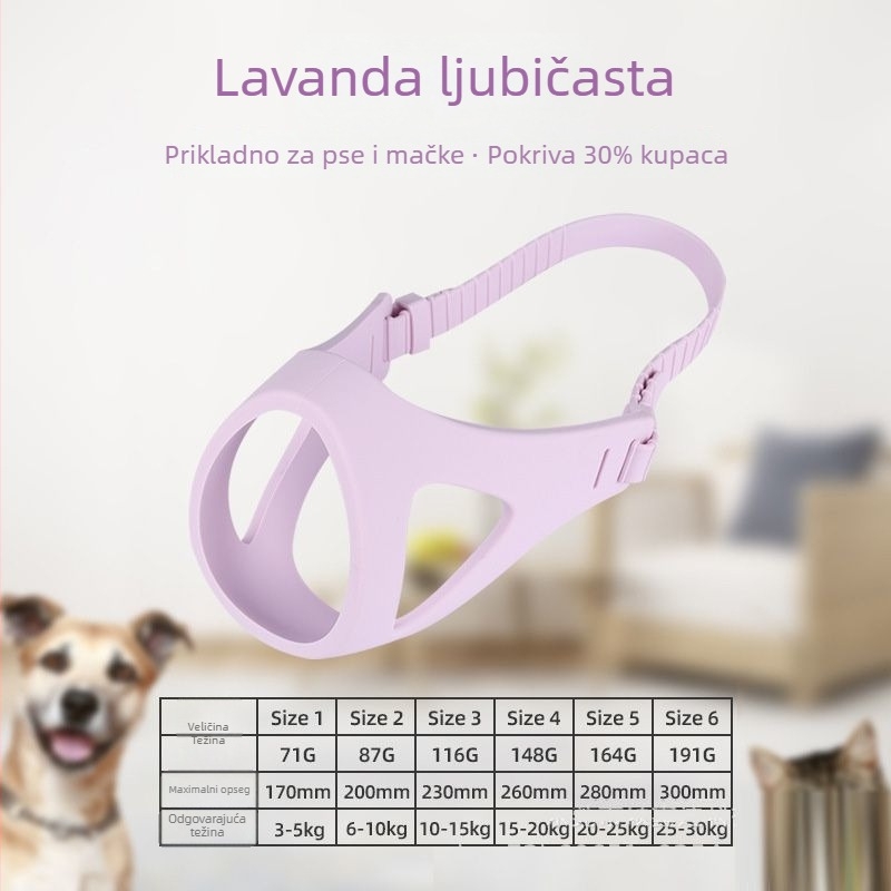 Namusnica za psa, prilagodljiva, protiv ugriza, protiv lajanja, protiv jedenja, plastična
