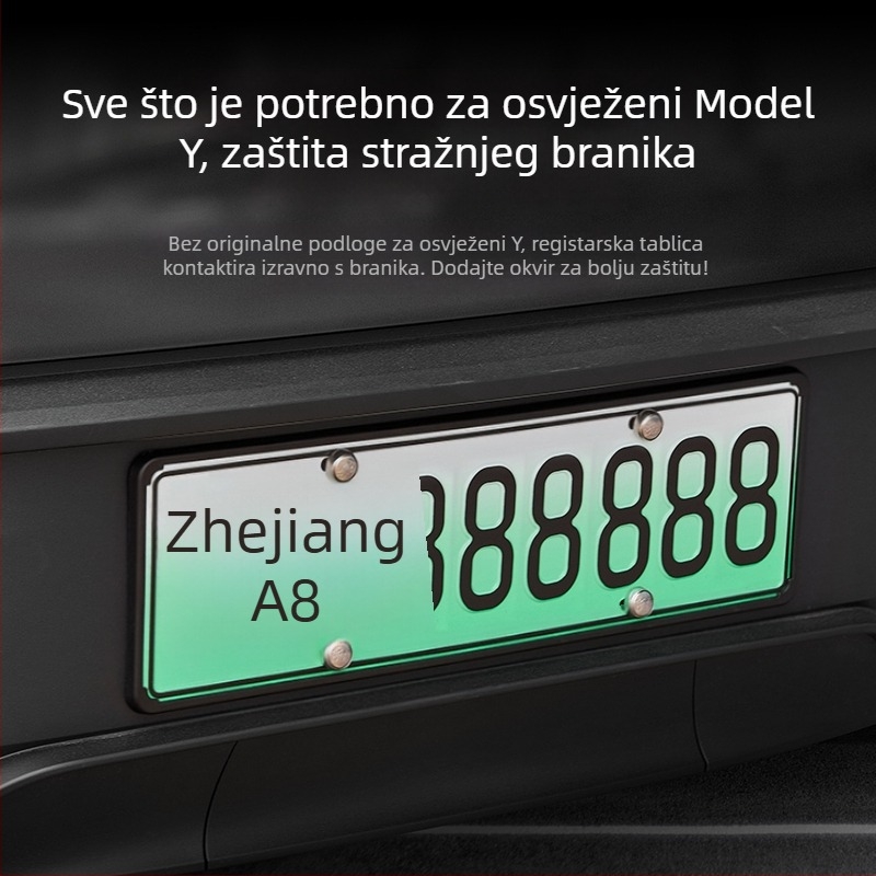 Tesla Model Y/3 držač registarske pločice – plastičan, kompatibilan s Teslom, prilagodba dostupna