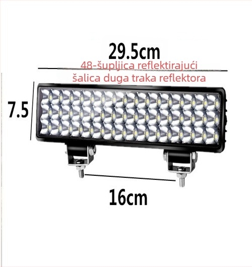 LED traka reflektor za vozilo – za ugradnju na krov, 100W, 12–80V, IP67, kućište od lijevanog aluminija + PC, vijek trajanja 50.000 h
