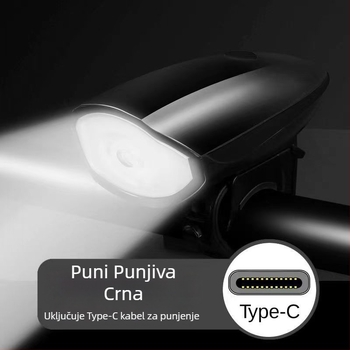 Prednja rasvjeta za bicikl s USB punjenjem za planinske, cestovne i električne bicikle