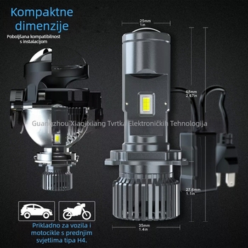 P6 LED prednje svjetlo za H4 s integriranim visokim/niskim snopom – 31W, 12V, 3000LM, IP68