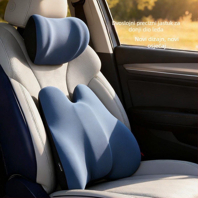 Auto lumbalna jastučnica s punjenjem memory cotton, navlaka od nylon-spandexa, prilagodljivo procesiranje, prozračna